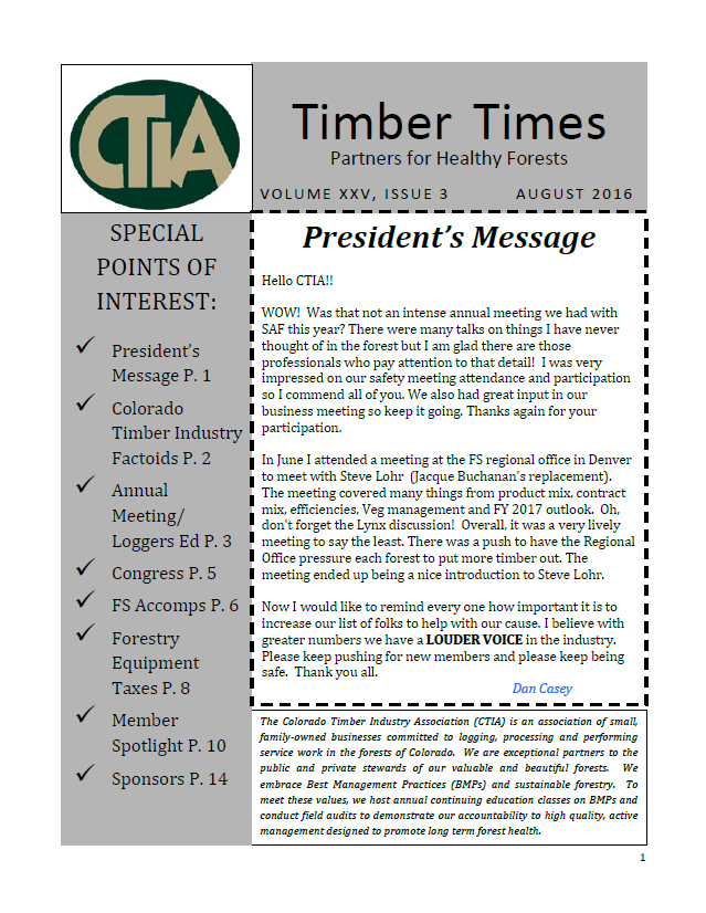 Timber Times August 2016